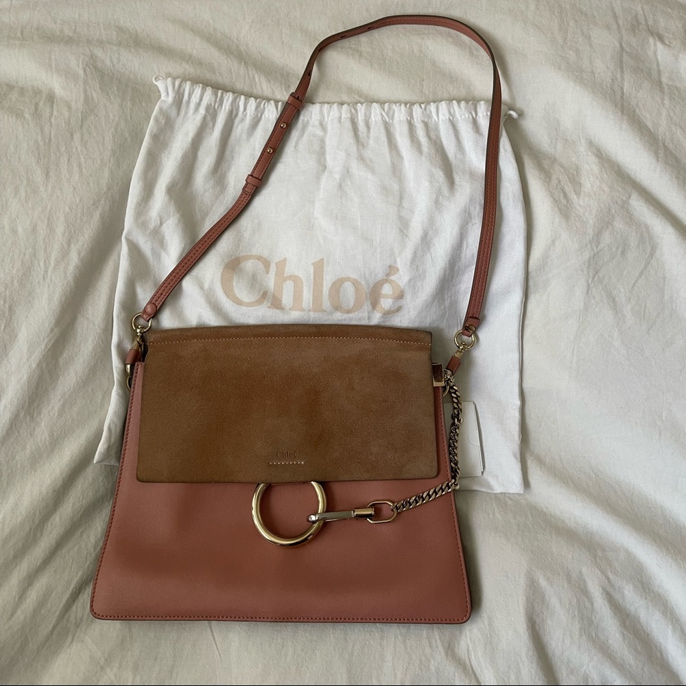 Chloe Medium Faye Shoulder Bag - Misty Rose